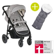 Buggy & stroller Mytrax with pneumatic tires, cup holder, rain cover incl. footmuff Therma - Gray Flannel