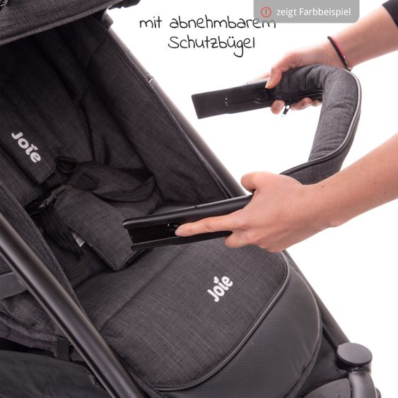joie Buggy & Sportwagen Mytrax mit Luftreifen, Getränkehalter, Regenschutz inkl. Fußsack Therma - Gray Flannel