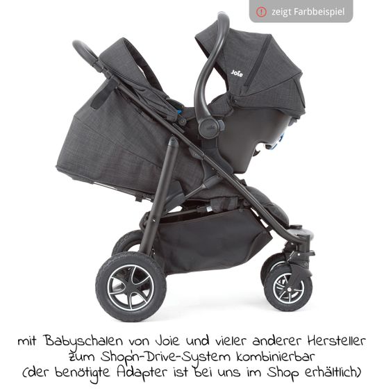 joie Buggy & Sportwagen Mytrax mit Luftreifen, Getränkehalter, Regenschutz inkl. Fußsack Therma - Gray Flannel