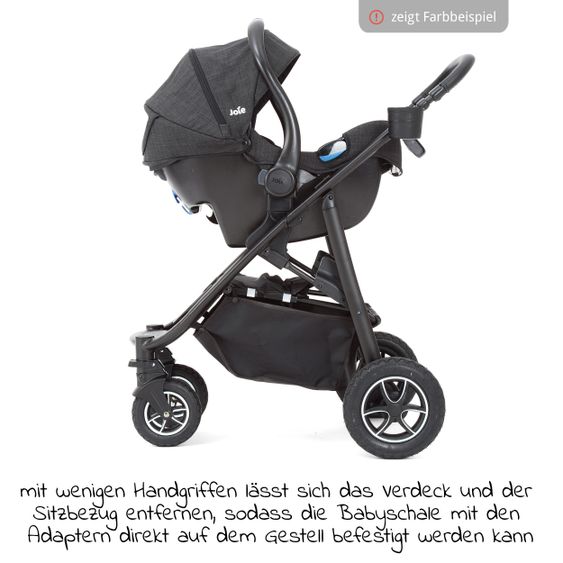 joie Buggy & Sportwagen Mytrax mit Luftreifen, Getränkehalter, Regenschutz inkl. Fußsack Therma - Gray Flannel
