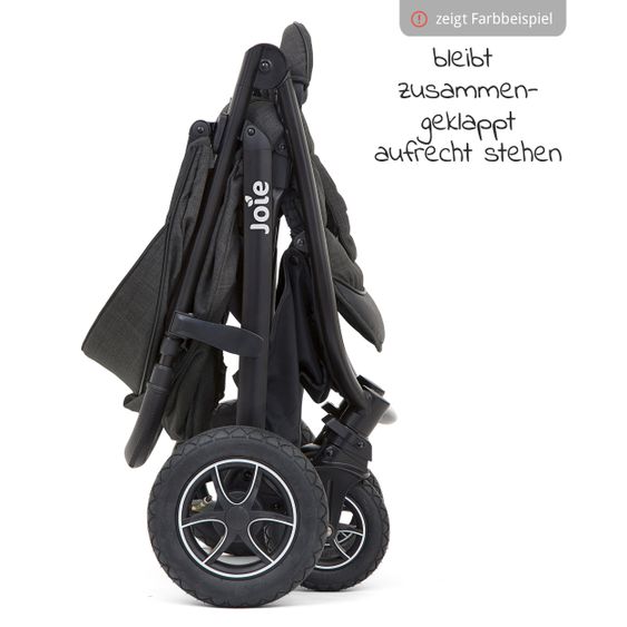 joie Buggy & Sportwagen Mytrax mit Luftreifen, Getränkehalter, Regenschutz inkl. Fußsack Therma - Gray Flannel