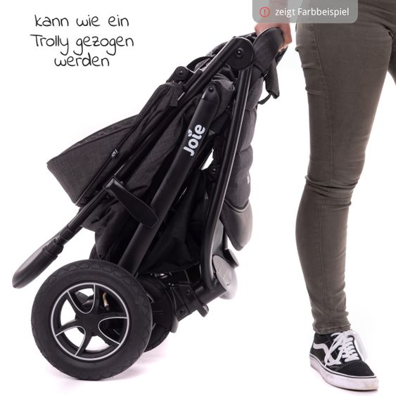 joie Buggy & Sportwagen Mytrax mit Luftreifen, Getränkehalter, Regenschutz inkl. Fußsack Therma - Gray Flannel