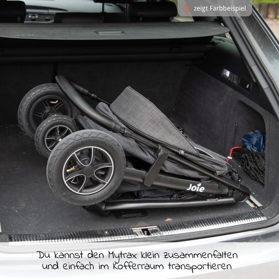 joie Buggy & Sportwagen Mytrax mit Luftreifen, Getränkehalter, Regenschutz inkl. Fußsack Therma - Gray Flannel