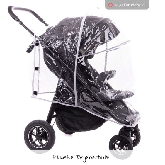 joie Buggy & Sportwagen Mytrax mit Luftreifen, Getränkehalter, Regenschutz inkl. Fußsack Therma - Gray Flannel
