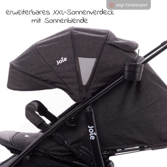 joie Buggy & Sportwagen Mytrax mit Luftreifen, Getränkehalter, Regenschutz inkl. Fußsack Therma - Gray Flannel
