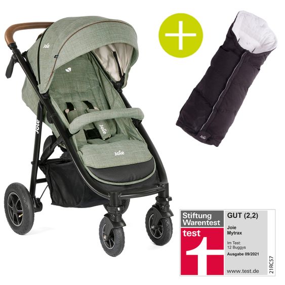 joie Buggy & Sportwagen Mytrax mit Luftreifen, Getränkehalter, Regenschutz inkl. Fußsack Therma - Laurel