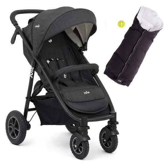 joie Buggy & Sportwagen Mytrax mit Luftreifen, Getränkehalter, Regenschutz inkl. Fußsack Therma - Pavement