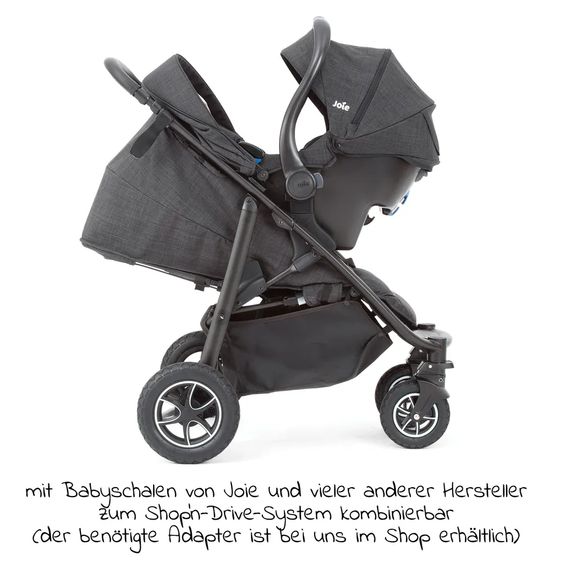 joie Buggy & Sportwagen Mytrax mit Luftreifen, Getränkehalter, Regenschutz inkl. Fußsack Therma - Pavement