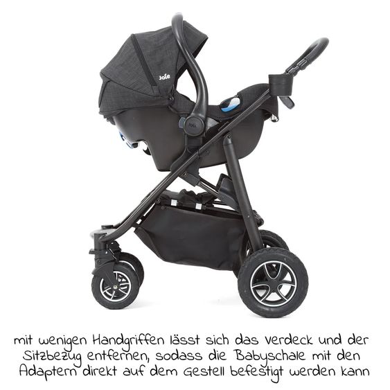 joie Buggy & Sportwagen Mytrax mit Luftreifen, Getränkehalter, Regenschutz inkl. Fußsack Therma - Pavement