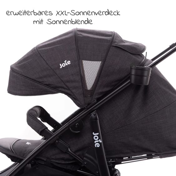 joie Buggy & Sportwagen Mytrax mit Luftreifen, Getränkehalter, Regenschutz inkl. Fußsack Therma - Pavement