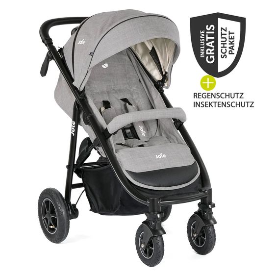 joie Buggy & Sportwagen Mytrax mit Luftreifen, Getränkehalter, Regenschutz & Insektenschutz - Gray Flannel