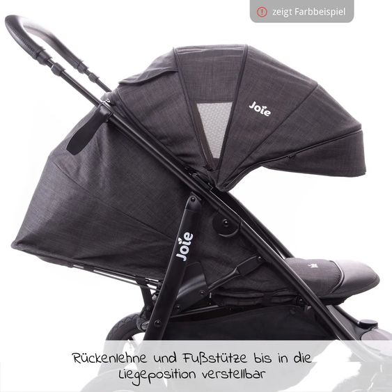 joie Buggy & Sportwagen Mytrax mit Luftreifen, Getränkehalter, Regenschutz & Insektenschutz - Gray Flannel