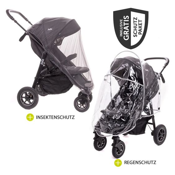 joie Buggy & Sportwagen Mytrax mit Luftreifen, Getränkehalter, Regenschutz & Insektenschutz - Gray Flannel