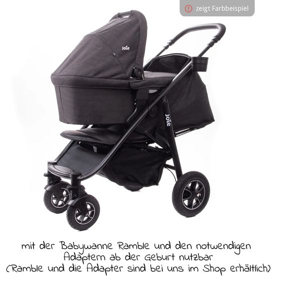 joie Buggy & Sportwagen Mytrax mit Luftreifen, Getränkehalter, Regenschutz & Insektenschutz - Gray Flannel