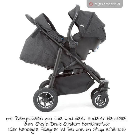 joie Buggy & Sportwagen Mytrax mit Luftreifen, Getränkehalter, Regenschutz & Insektenschutz - Gray Flannel