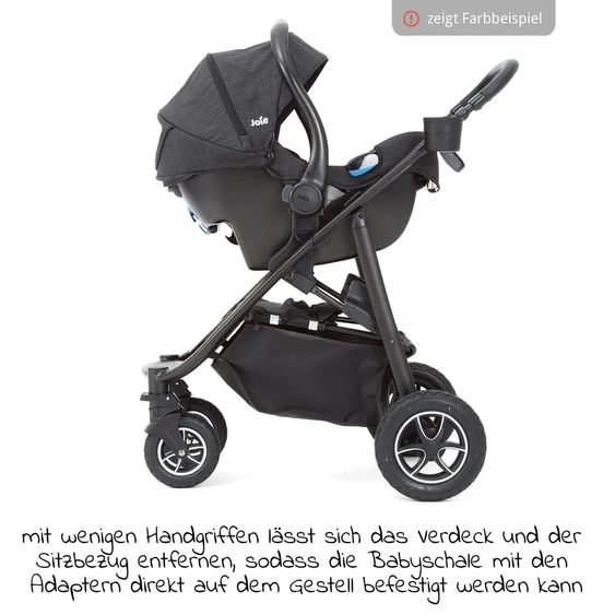 joie Buggy & Sportwagen Mytrax mit Luftreifen, Getränkehalter, Regenschutz & Insektenschutz - Gray Flannel