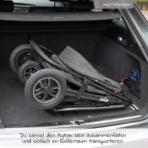 joie Buggy & Sportwagen Mytrax mit Luftreifen, Getränkehalter, Regenschutz & Insektenschutz - Gray Flannel