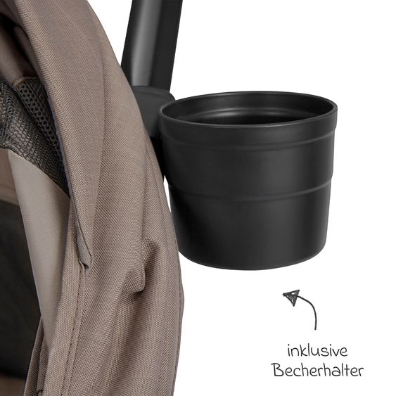 joie Buggy & stroller Mytrax Pro up to 22 kg load capacity with telescopic pushbar, cupholder incl. insect and rain cover - Mushroom
