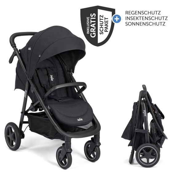 joie Buggy & Sportwagen Mytrax Pro bis 22 kg belastbar mit Teleskopschieber, Getränkehalter inkl. Insektenschutz & Regenschutz - Raven