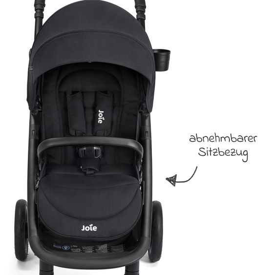 joie Buggy & Sportwagen Mytrax Pro bis 22 kg belastbar mit Teleskopschieber, Getränkehalter inkl. Insektenschutz & Regenschutz - Raven