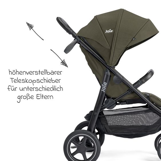joie Buggy & Sportwagen Mytrax Pro bis 22 kg belastbar mit Teleskopschieber, Getränkehalter inkl. Insektenschutz & Regenschutz - Sage