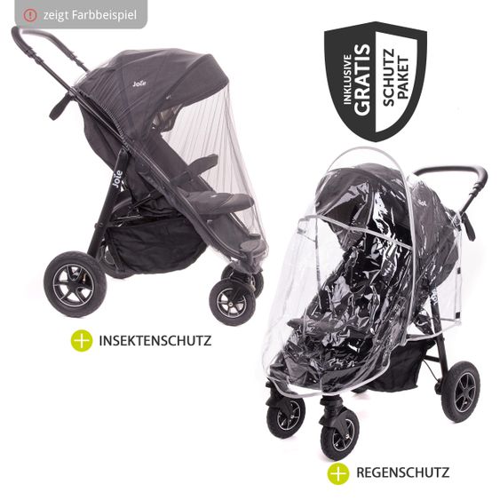 joie Buggy & Sportwagen Mytrax Pro bis 22 kg belastbar mit Teleskopschieber, Getränkehalter inkl. Insektenschutz & Regenschutz - Shale