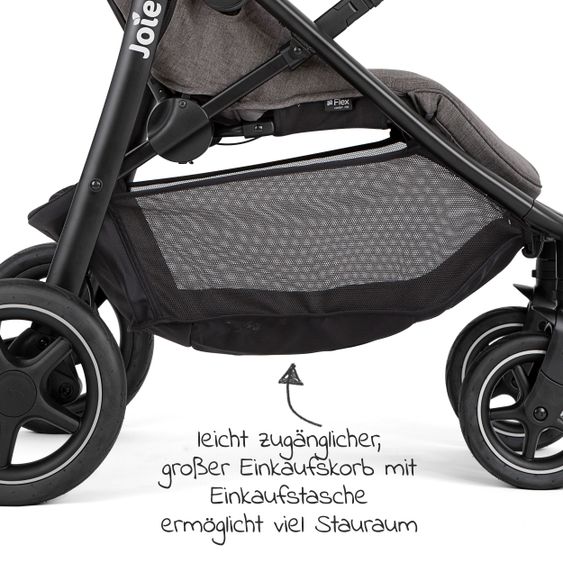 joie Buggy & Sportwagen Mytrax Pro bis 22 kg belastbar mit Teleskopschieber, Getränkehalter inkl. Insektenschutz & Regenschutz - Shale