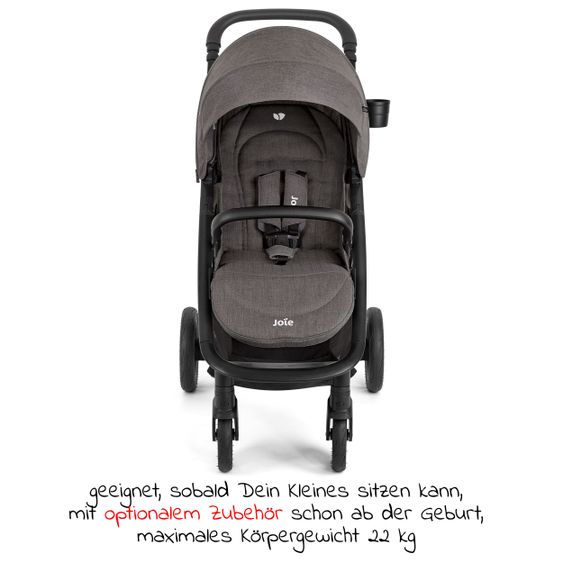 joie Buggy & Sportwagen Mytrax Pro bis 22 kg belastbar mit Teleskopschieber, Getränkehalter inkl. Insektenschutz & Regenschutz - Thunder