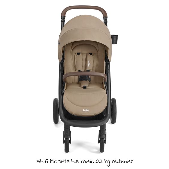 joie Buggy & Sportwagen Mytrax Pro bis 22 kg belastbar mit Teleskopschieber, Getränkehalter inkl. Insektenschutz & Regenschutz - Toffee