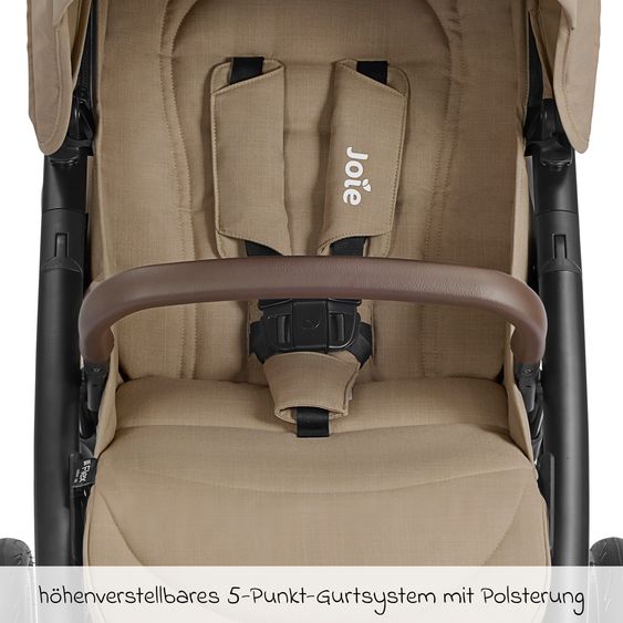 joie Buggy & Sportwagen Mytrax Pro bis 22 kg belastbar mit Teleskopschieber, Getränkehalter inkl. Insektenschutz & Regenschutz - Toffee