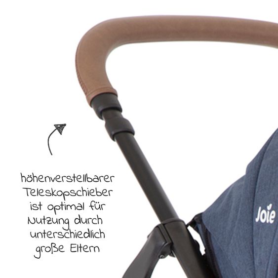 joie Buggy & Sportwagen Mytrax Pro bis 22 kg belastbar mit Teleskopschieber, Getränkehalter & Regenschutz - Blueberry