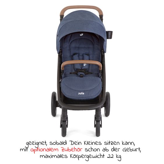 joie Buggy & Sportwagen Mytrax Pro bis 22 kg belastbar mit Teleskopschieber, Getränkehalter & Regenschutz - Blueberry