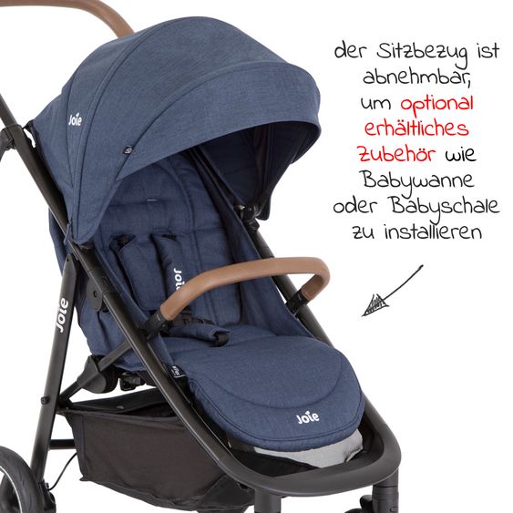 joie Buggy & Sportwagen Mytrax Pro bis 22 kg belastbar mit Teleskopschieber, Getränkehalter & Regenschutz - Blueberry