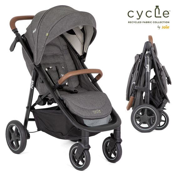 joie Buggy & pushchair Mytrax Pro up to 22 kg load capacity with telescopic push bar, cup holder & rain cover - Cycle Collection - Shell Gray