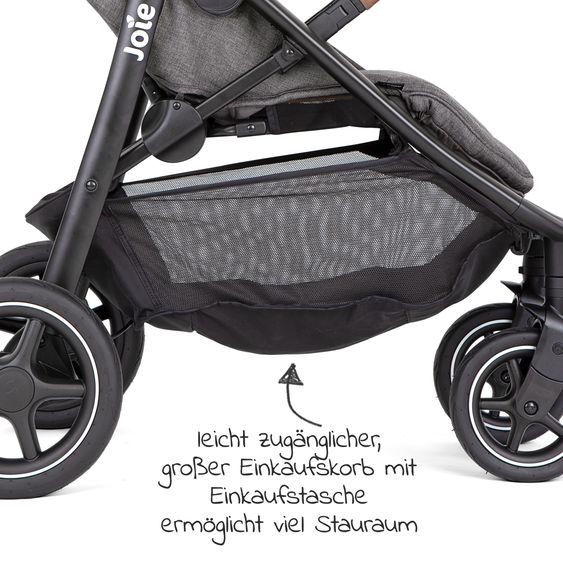 joie Buggy & pushchair Mytrax Pro up to 22 kg load capacity with telescopic push bar, cup holder & rain cover - Cycle Collection - Shell Gray