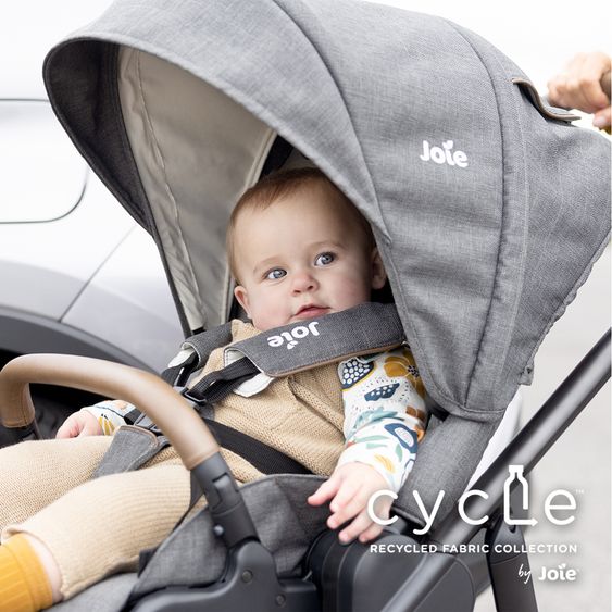 joie Buggy & pushchair Mytrax Pro up to 22 kg load capacity with telescopic push bar, cup holder & rain cover - Cycle Collection - Shell Gray