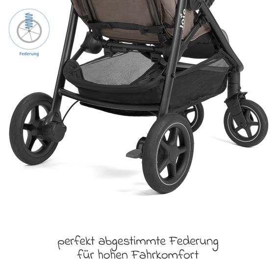 joie Buggy & Sportwagen Mytrax Pro bis 22 kg belastbar mit Teleskopschieber, Getränkehalter & Regenschutz - Mushroom