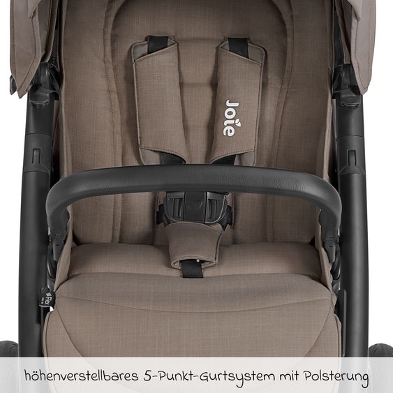 joie Buggy & Sportwagen Mytrax Pro bis 22 kg belastbar mit Teleskopschieber, Getränkehalter & Regenschutz - Mushroom