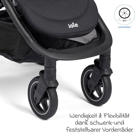 joie Buggy & Sportwagen Mytrax Pro bis 22 kg belastbar mit Teleskopschieber, Getränkehalter & Regenschutz - Raven