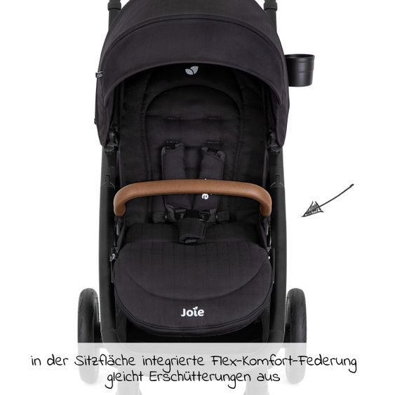 joie Buggy & pushchair Mytrax Pro up to 22 kg load capacity with telescopic push bar, cup holder & rain cover - Shale