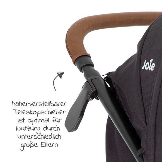 joie Buggy & pushchair Mytrax Pro up to 22 kg load capacity with telescopic push bar, cup holder & rain cover - Shale