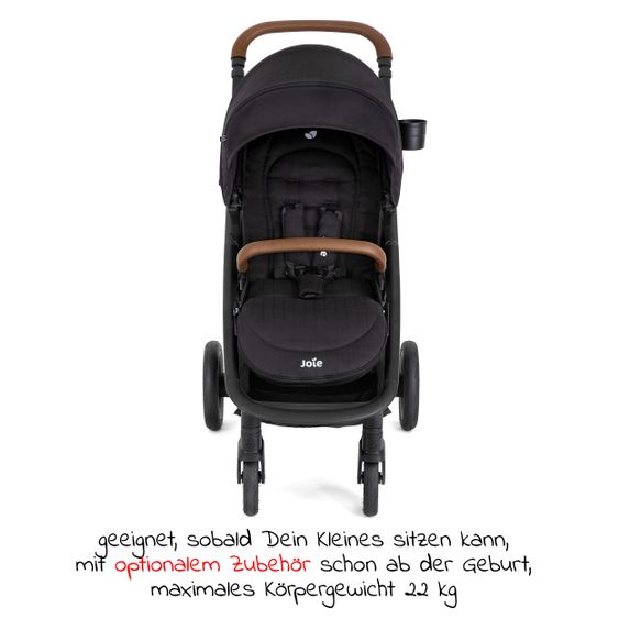 joie Buggy & pushchair Mytrax Pro up to 22 kg load capacity with telescopic push bar, cup holder & rain cover - Shale