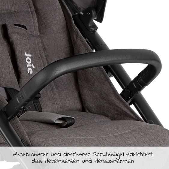 joie Buggy & pushchair Mytrax Pro up to 22 kg load capacity with telescopic push bar, cup holder & rain cover - Thunder