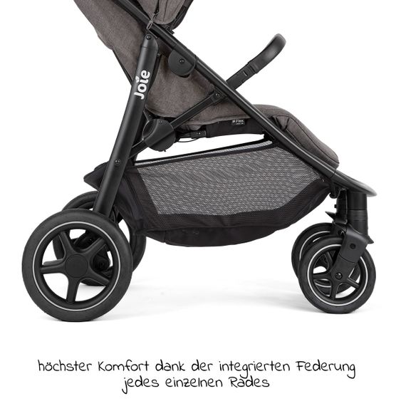 joie Buggy & pushchair Mytrax Pro up to 22 kg load capacity with telescopic push bar, cup holder & rain cover - Thunder