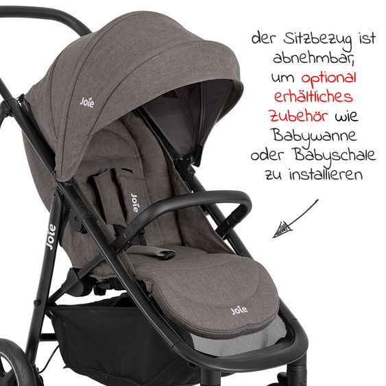 joie Buggy & pushchair Mytrax Pro up to 22 kg load capacity with telescopic push bar, cup holder & rain cover - Thunder