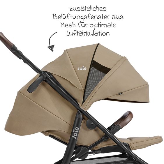 joie Buggy & Sportwagen Mytrax Pro bis 22 kg belastbar mit Teleskopschieber, Getränkehalter & Regenschutz - Toffee