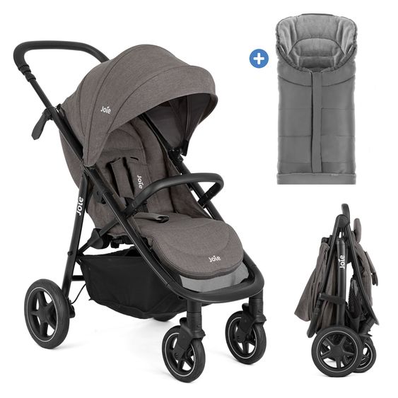 joie Buggy & pushchair Mytrax Pro incl. footmuff - up to 22 kg load capacity with telescopic push bar, cup holder & rain cover - Thunder