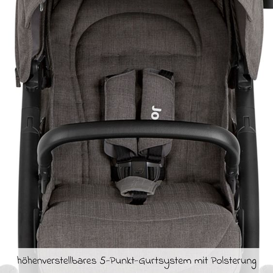 joie Buggy & Sportwagen Mytrax Pro inkl. Fußsack - bis 22 kg belastbar mit Teleskopschieber, Getränkehalter & Regenschutz - Thunder