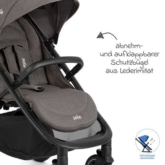 joie Buggy & pushchair Mytrax Pro incl. footmuff - up to 22 kg load capacity with telescopic push bar, cup holder & rain cover - Thunder