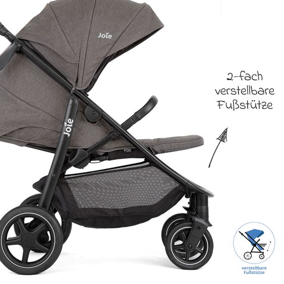 joie Buggy & pushchair Mytrax Pro incl. footmuff - up to 22 kg load capacity with telescopic push bar, cup holder & rain cover - Thunder